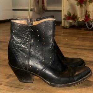 Black Leather Ankle Boots
